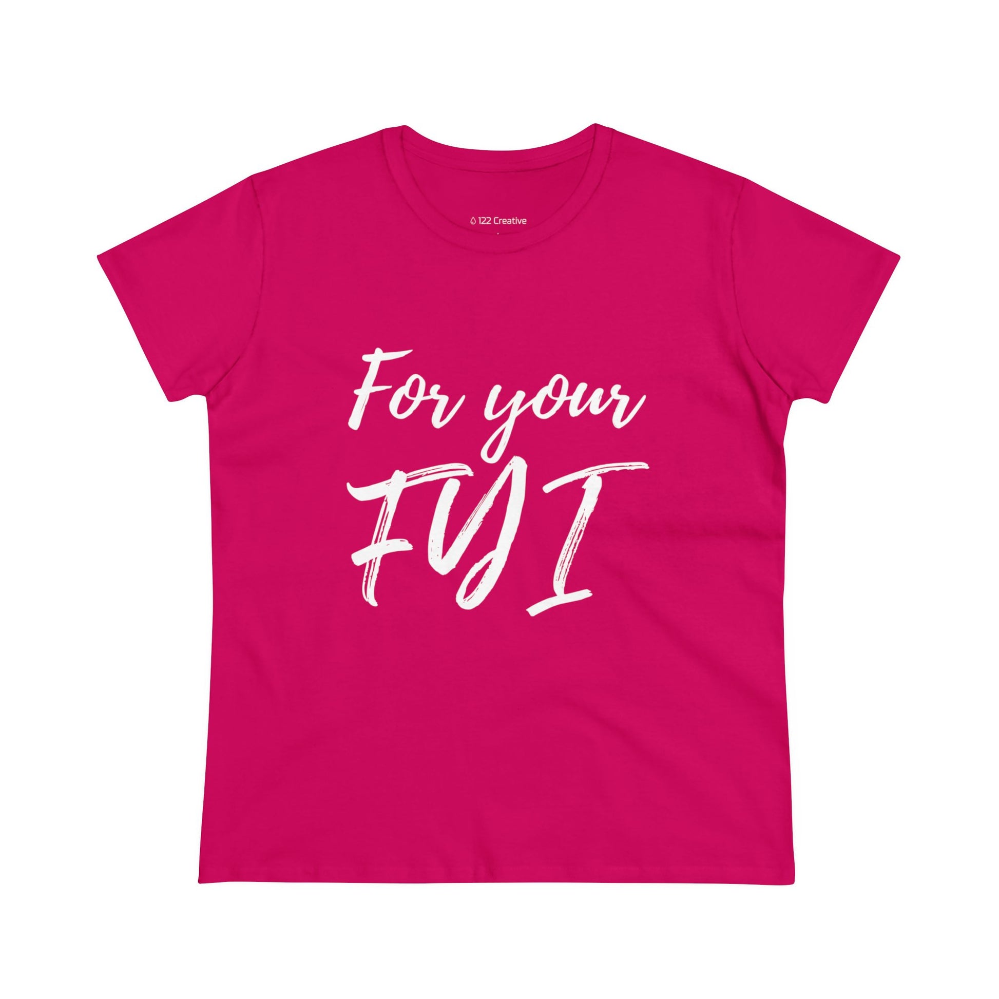 Women's crewneck Heliconia with White Script "For Your FYI"