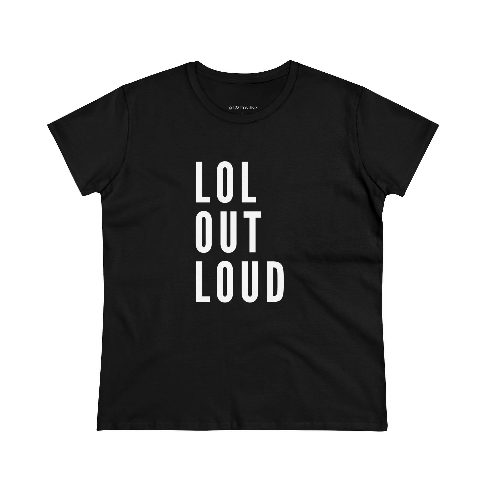 LOL Out Loud Crewneck Black with White Block