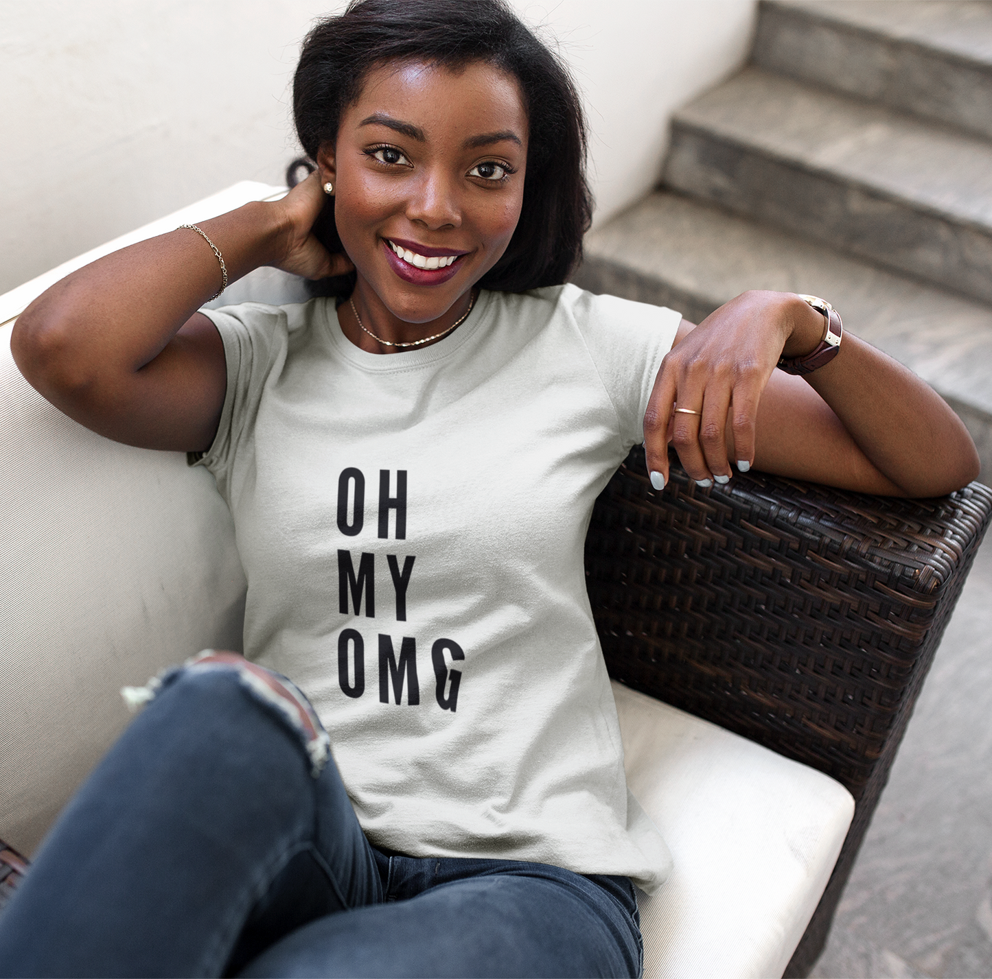 Women's Midweight Cotton Tee - Oh my OMG